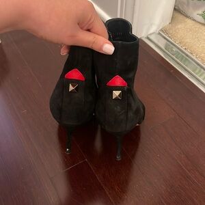 Valentino suede kitten heel booties